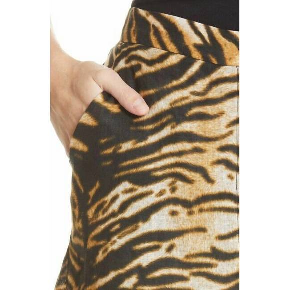 NEW RACHEL COMEY sycamore tiger print high rise linen shorts in multicolor - Picture 4 of 4